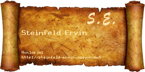 Steinfeld Ervin névjegykártya